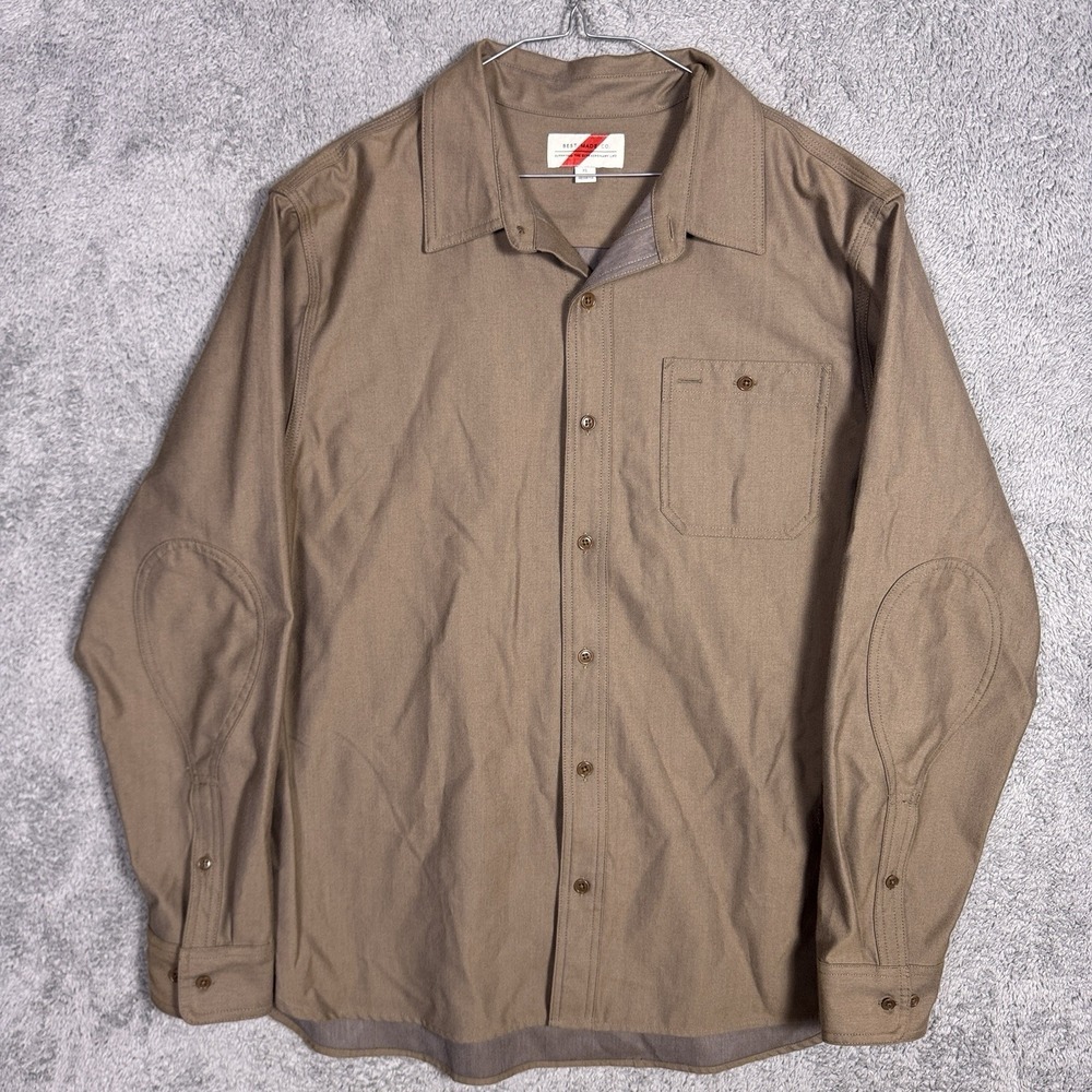 Best Made Co Shirt Mens XL Portuguese Flannel Wool Elbow Patches Overshirt B2220